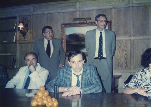 1988: Franco Malinverno con i fratelli Mariani titolari della Castello Banfi (sede di LongIsland - New York)